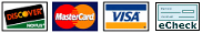 PayClix® accepts Discover, MasterCard, Visa and electronic checks
