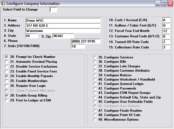 RVS Mosaics Company Configuration