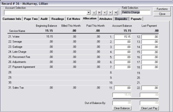 RVS Mosaics Fund Allocations Screen